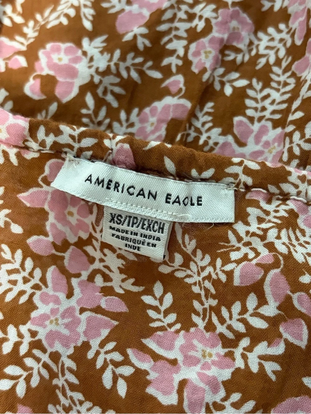 American eagle boho summer shirt bohemian ruffle floral tiered dress mini sz xs